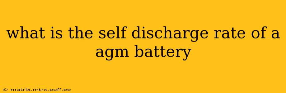 what is the self discharge rate of a agm battery