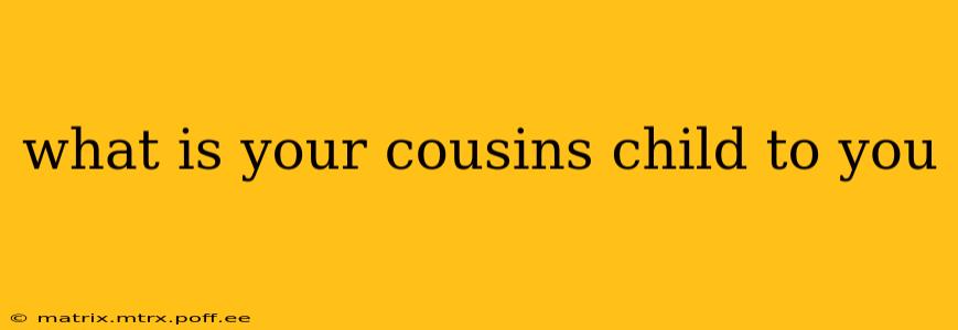 what is your cousins child to you