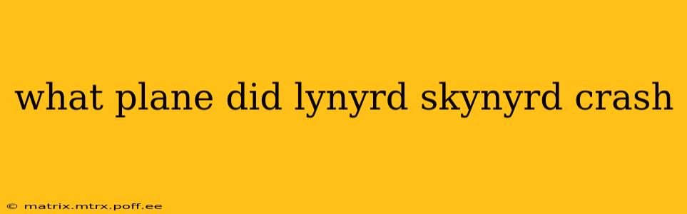 what plane did lynyrd skynyrd crash
