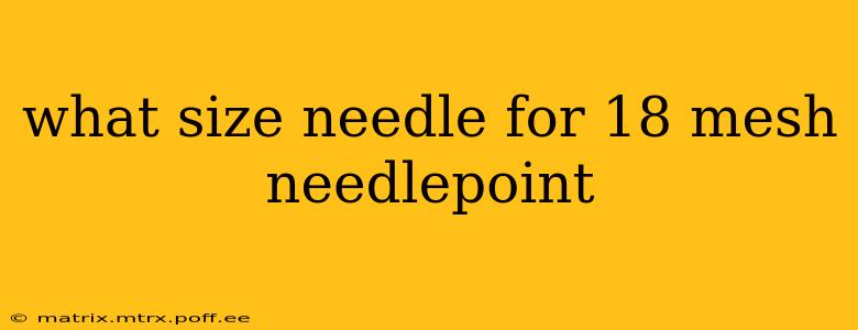 what size needle for 18 mesh needlepoint