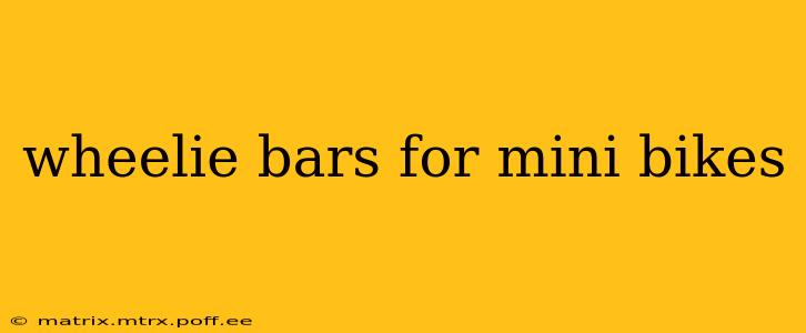 wheelie bars for mini bikes
