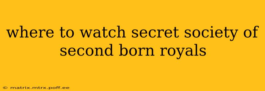where to watch secret society of second born royals