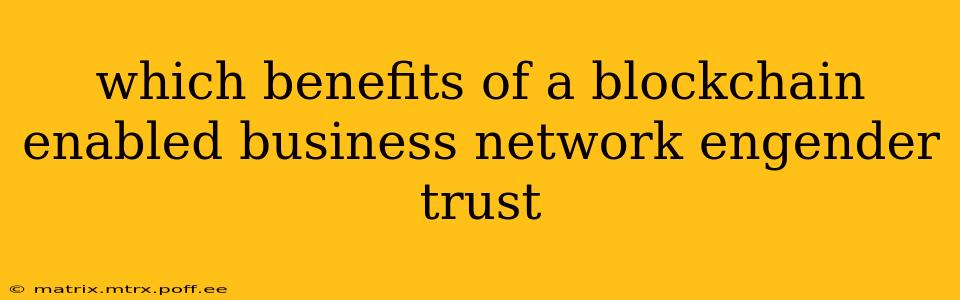 which benefits of a blockchain enabled business network engender trust