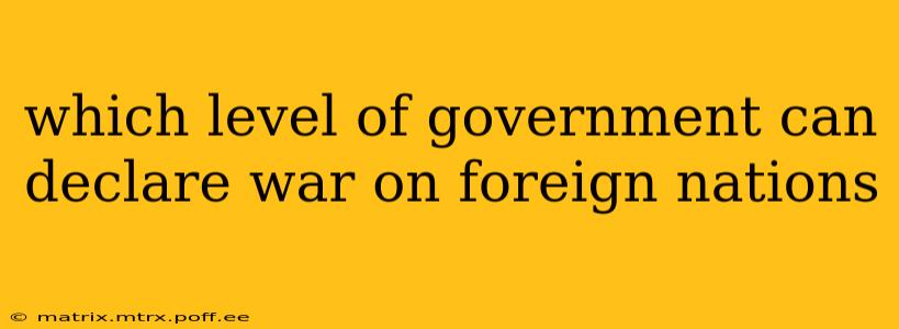 which level of government can declare war on foreign nations