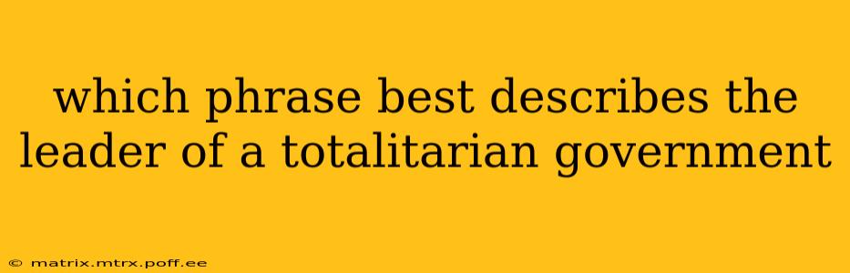 which phrase best describes the leader of a totalitarian government