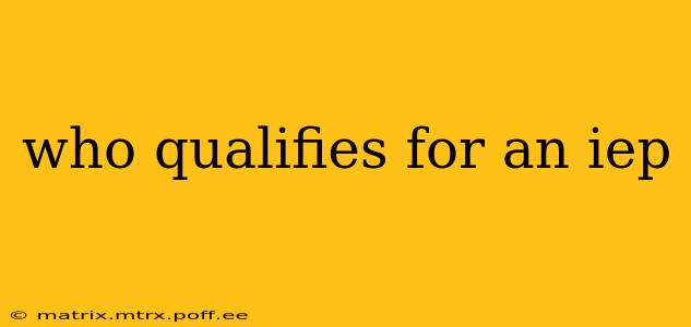 who qualifies for an iep