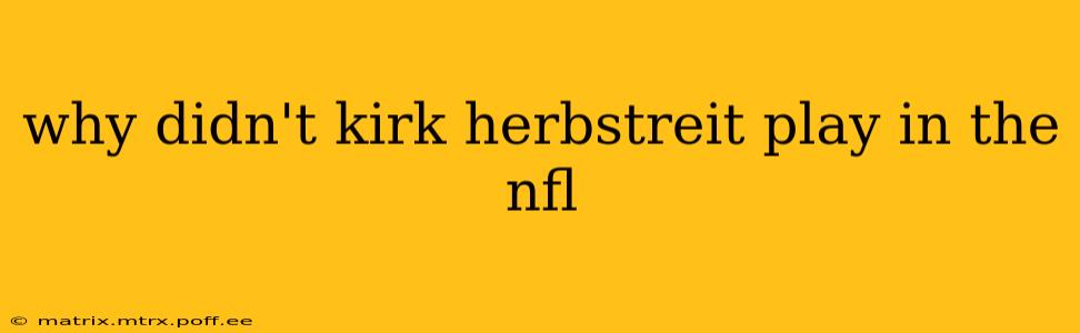 why didn't kirk herbstreit play in the nfl