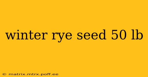 winter rye seed 50 lb