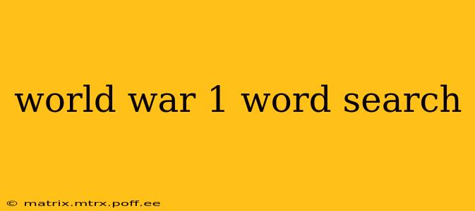 world war 1 word search