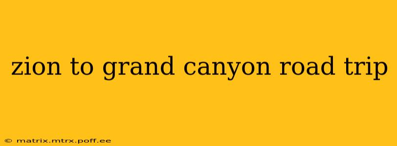 zion to grand canyon road trip
